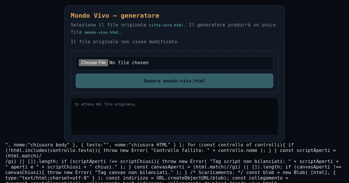 Preview of Generatore Mondo Vivo