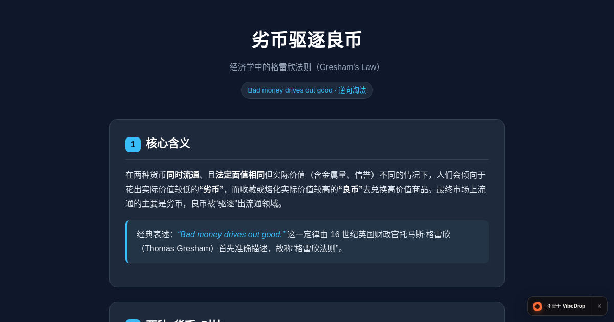 Preview of 劣币驱逐良币（格雷欣法则）