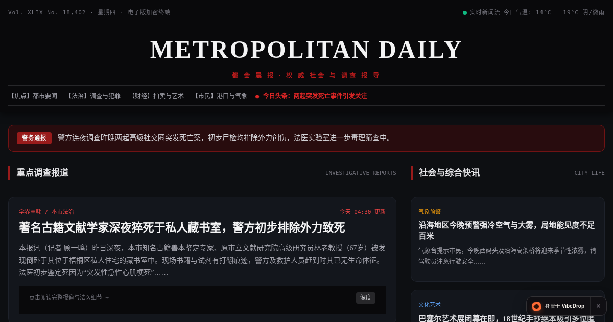 Preview of 都会晨报 Metropolitan Daily - 电子新闻版