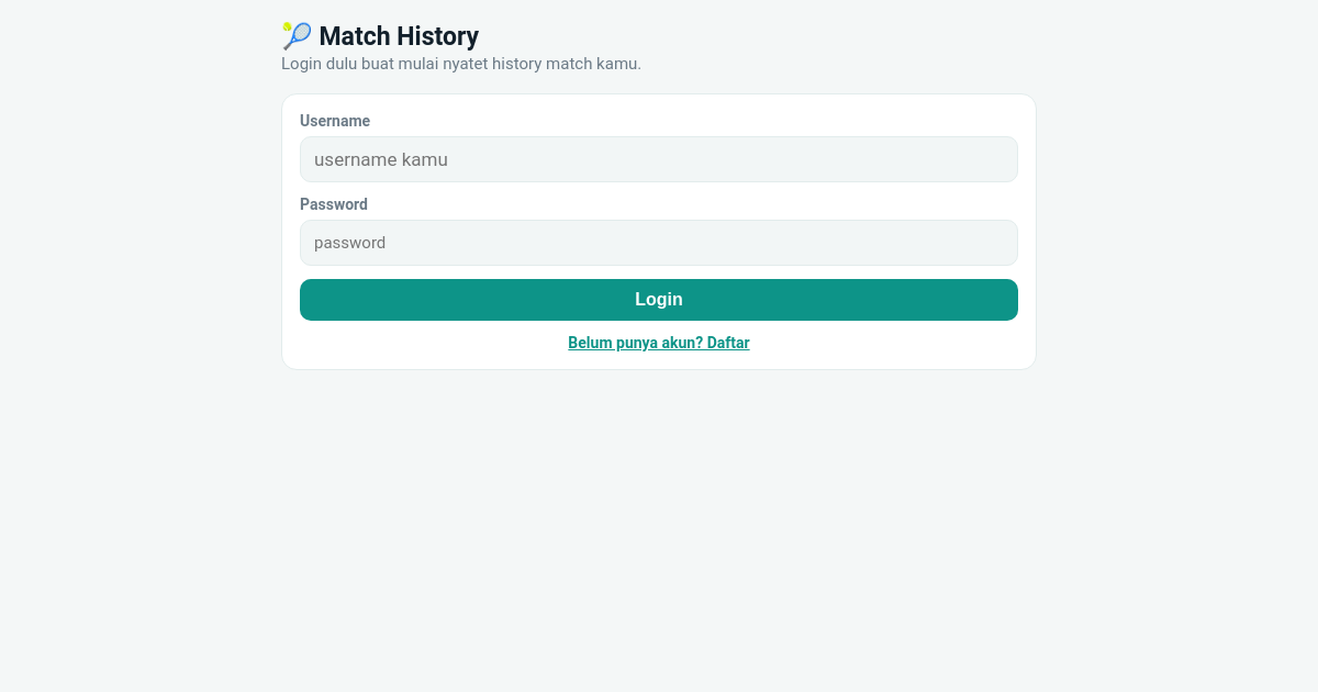 Preview of Match History + Padel Scheduler